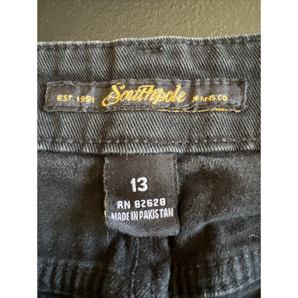 Southpole Jeans Juniors Size 13 Black Straight Mid Rise Stretch Denim 31" Inseam - Picture 9 of 14